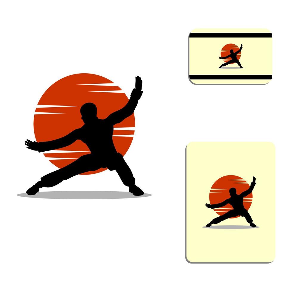 semplice logo silhouette karate vettore