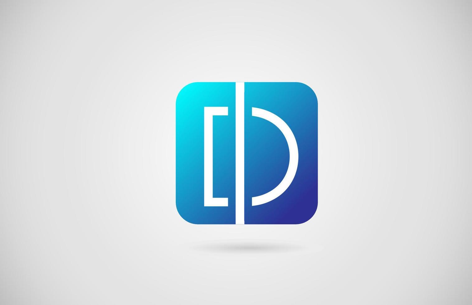 icona del logo della lettera dell'alfabeto d. design creativo per azienda e business vettore