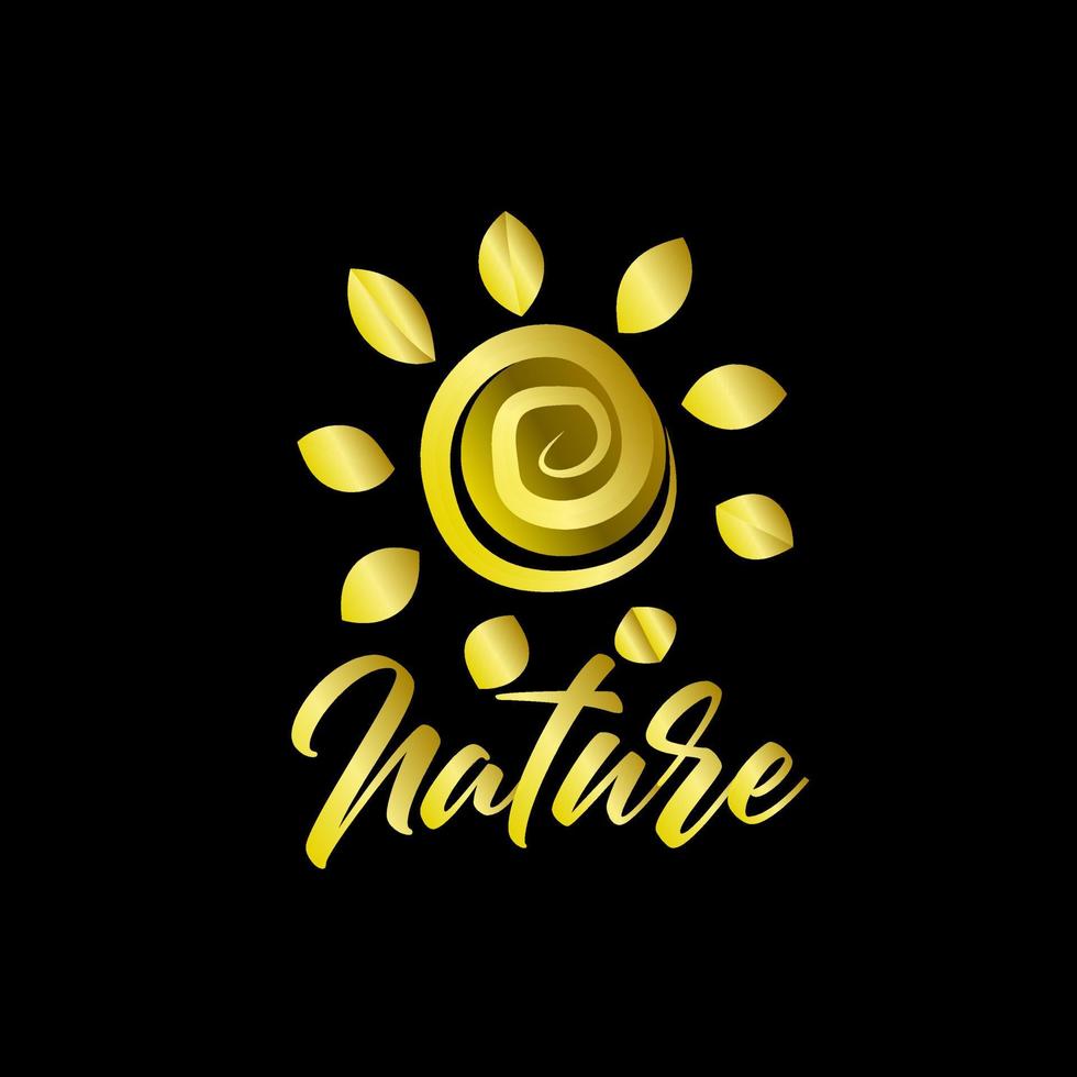 icona del logo dorato della natura per l'azienda ambientale vettore