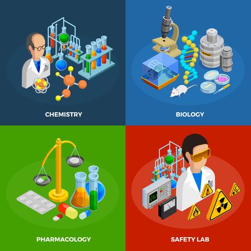 Set di icone di concetto di scienza vettore