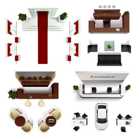 Hall Interior Elements Set vettore