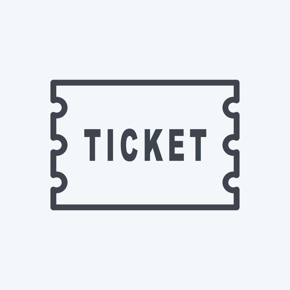 biglietti icona - stile linea - illustrazione semplice, buona per stampe, annunci, ecc vettore