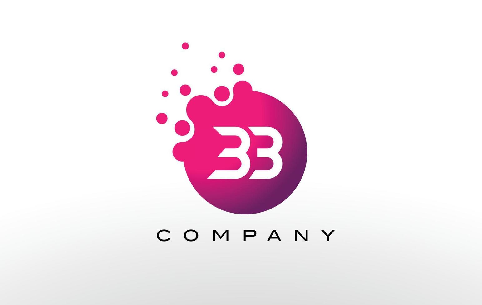 bb lettera punti logo design con bolle creative alla moda. vettore