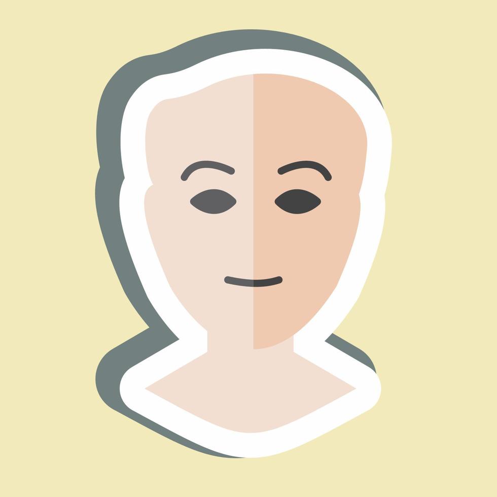 adesivo volto umano - illustrazione semplice, buono per stampe, annunci, ecc vettore