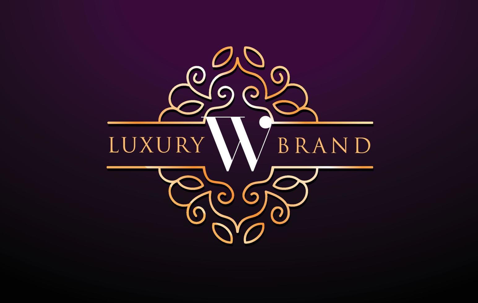 w lettera logo luxury.royal monogramma design vettore