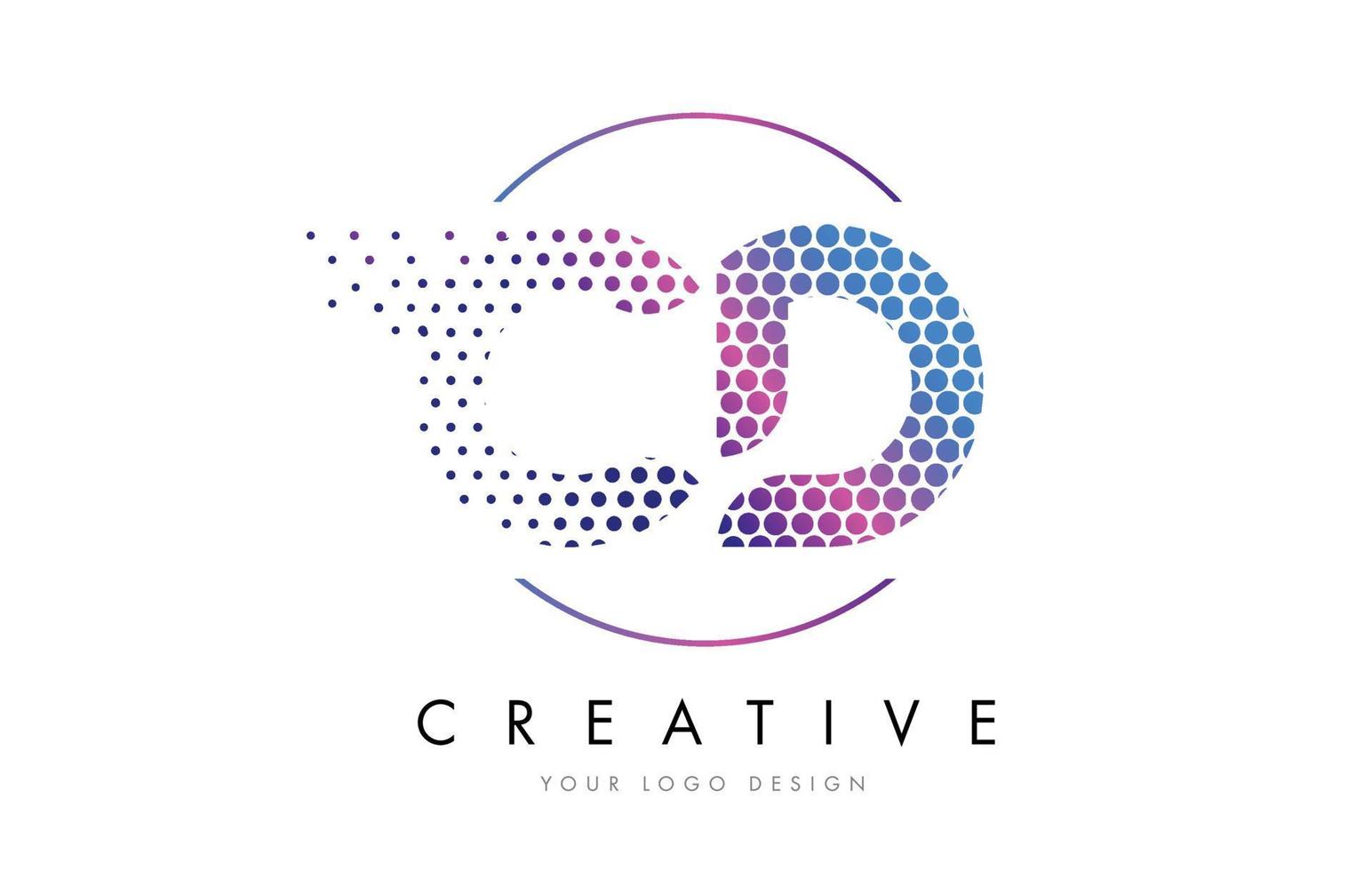 cd cd rosa magenta punteggiato bolla lettera logo design vector