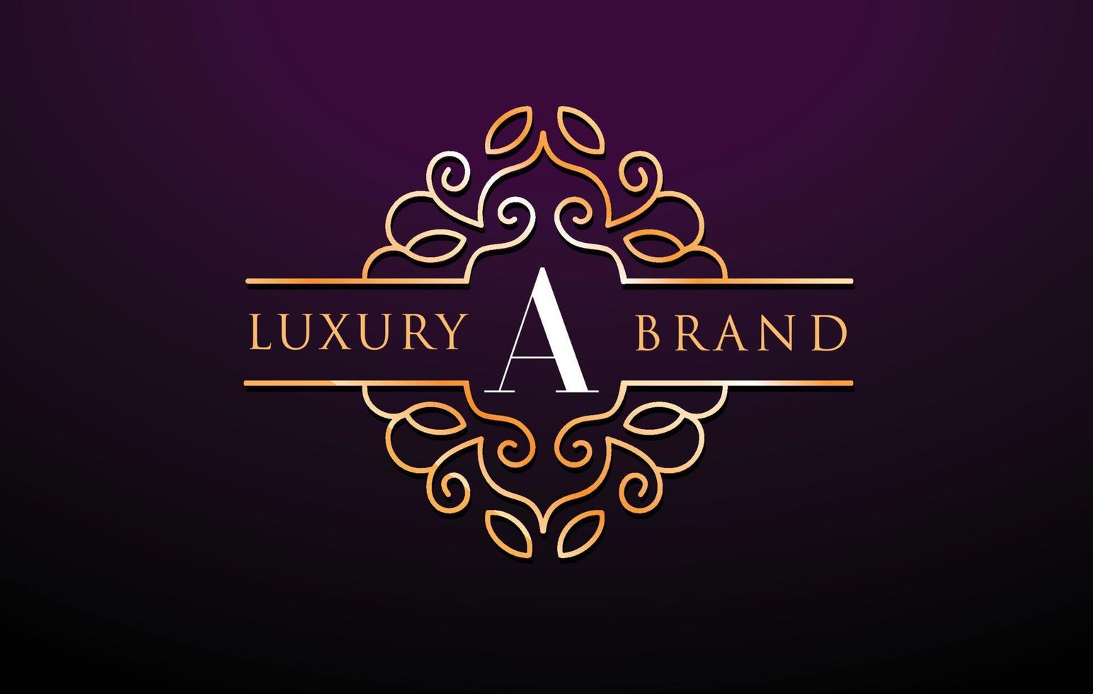 una lettera logo luxury.royal monogram design vettore