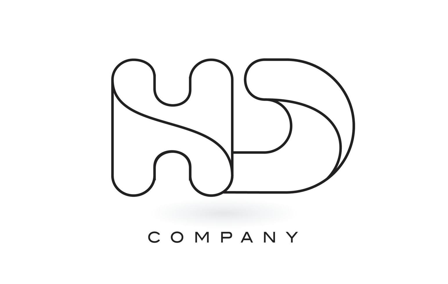 logo lettera monogramma hd con contorno di contorno monogramma nero sottile. vettore di design moderno alla moda lettera.