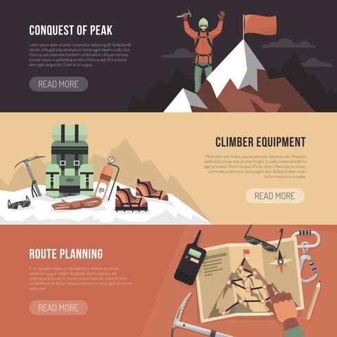 Banner di design di alpinismo vettore