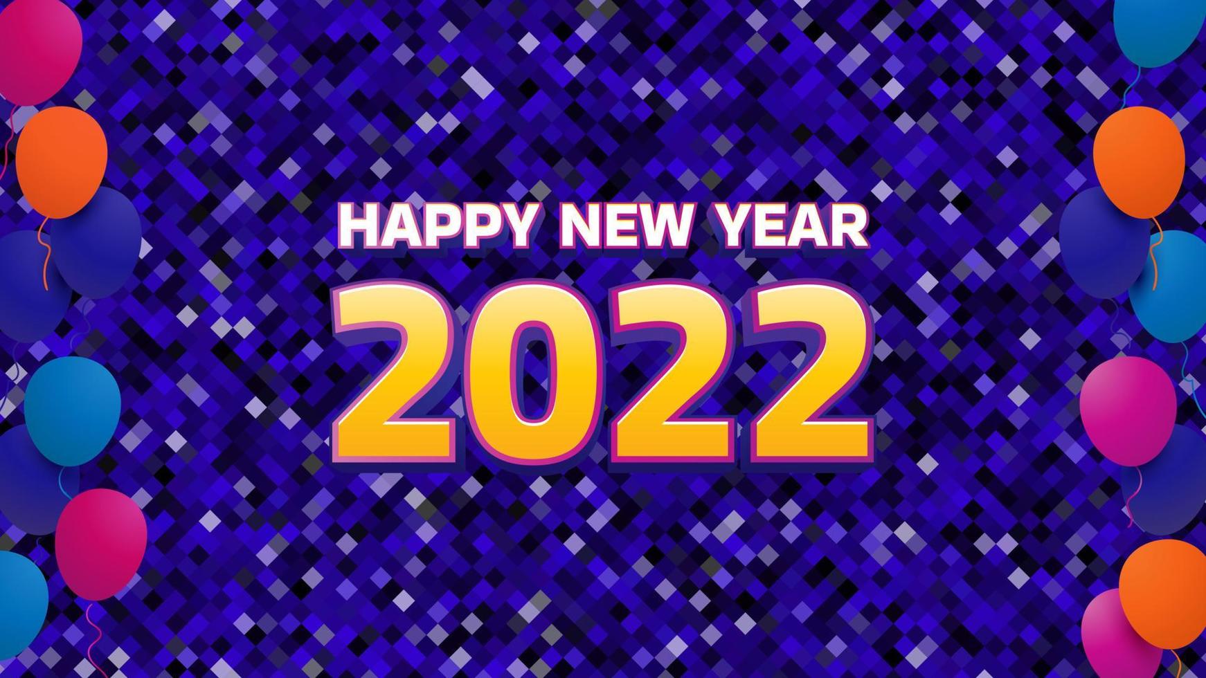 Sfondo 2022 con palloncini colorati. atmosfera di festa festosa nel nuovo anno. vettore