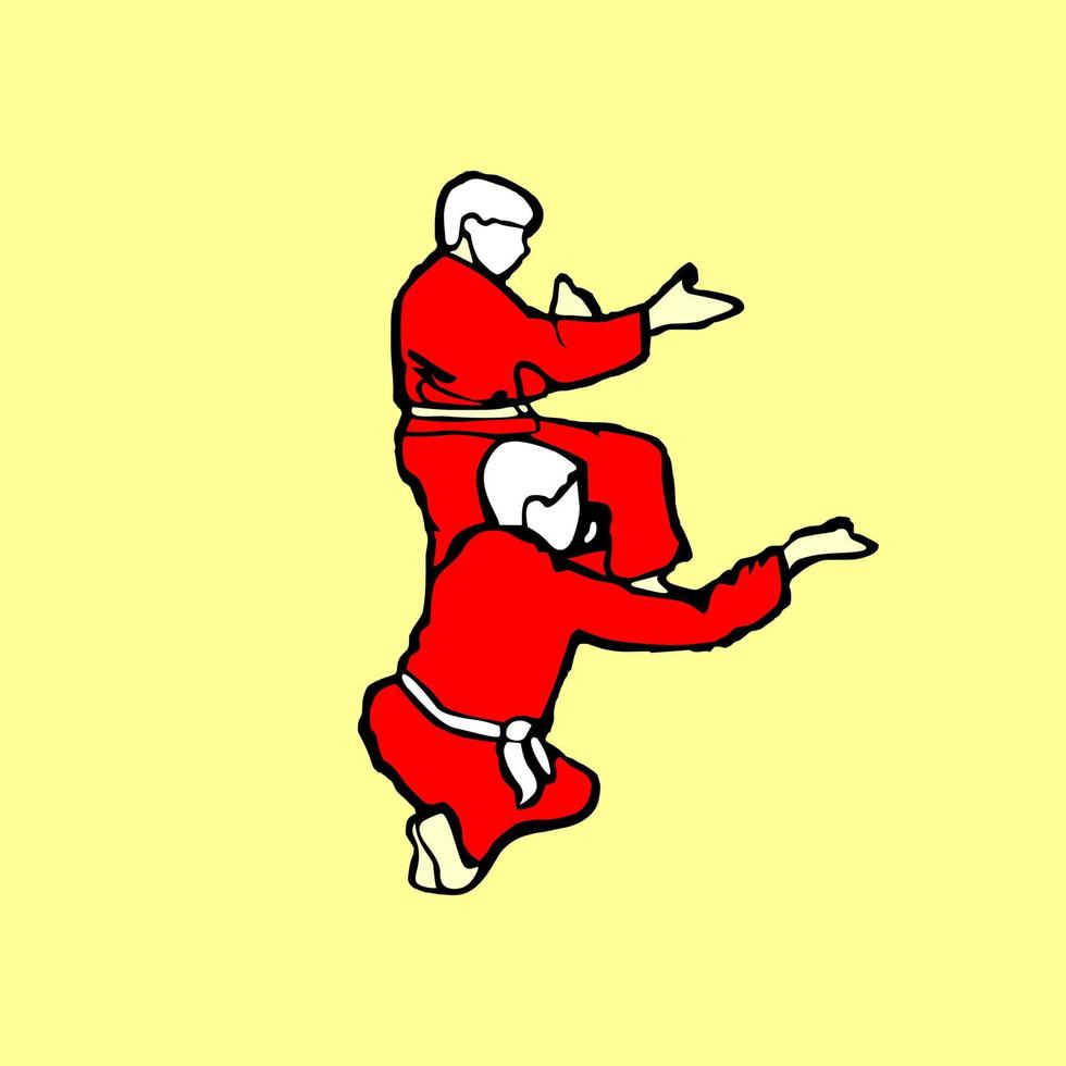 disegno dell'illustrazione di arte marziale asiatica vettore
