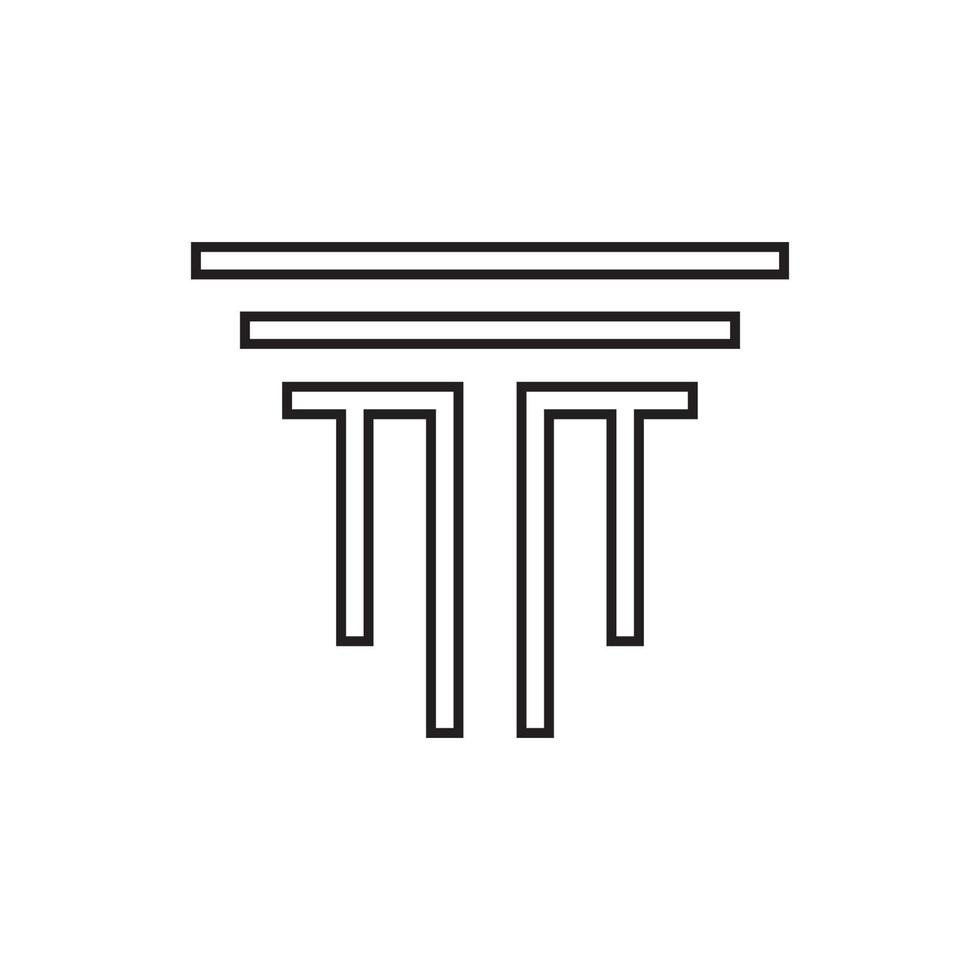 pilastro logo modello colonna illustrazione vettoriale