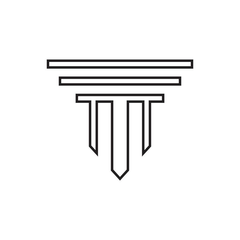 pilastro logo modello colonna illustrazione vettoriale