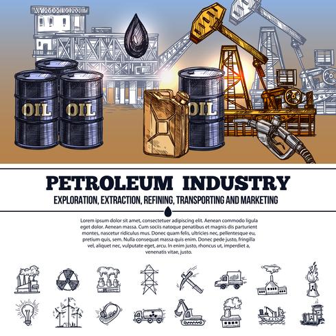 Infographics dell&#39;industria petrolifera vettore