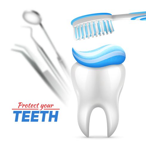 Illustrazione dentale della protezione dei denti vettore