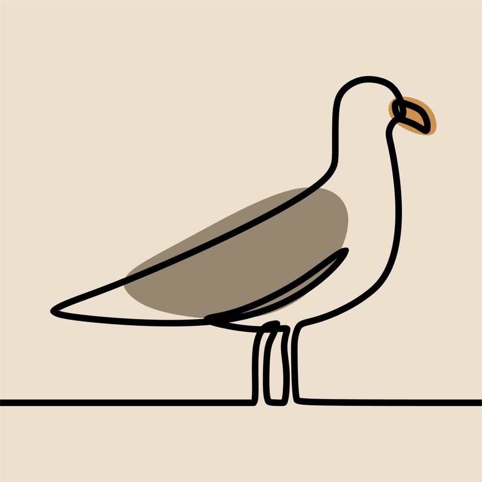 albatros uccello animale oneline linea continua arte premium set vettoriale