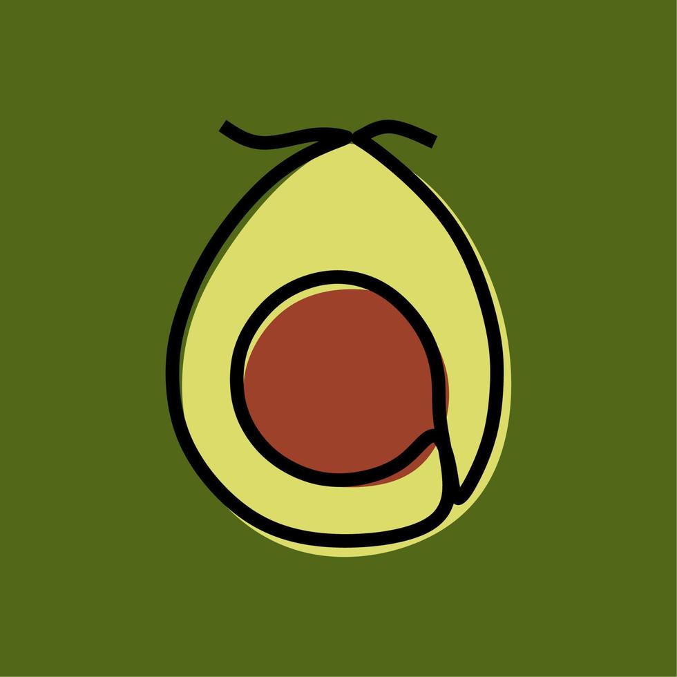 avocado frutta oneline linea continua arte premium vector