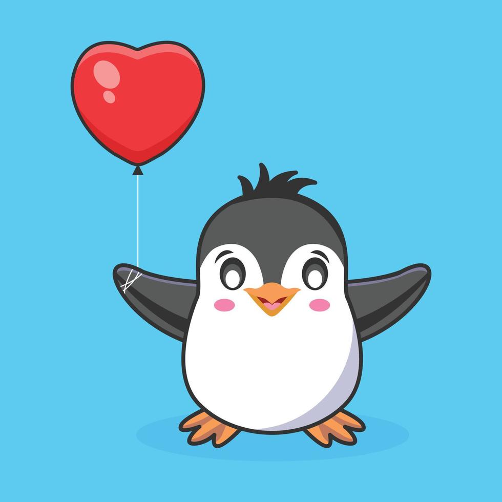 illustrazione dell'icona di vettore del fumetto del pinguino