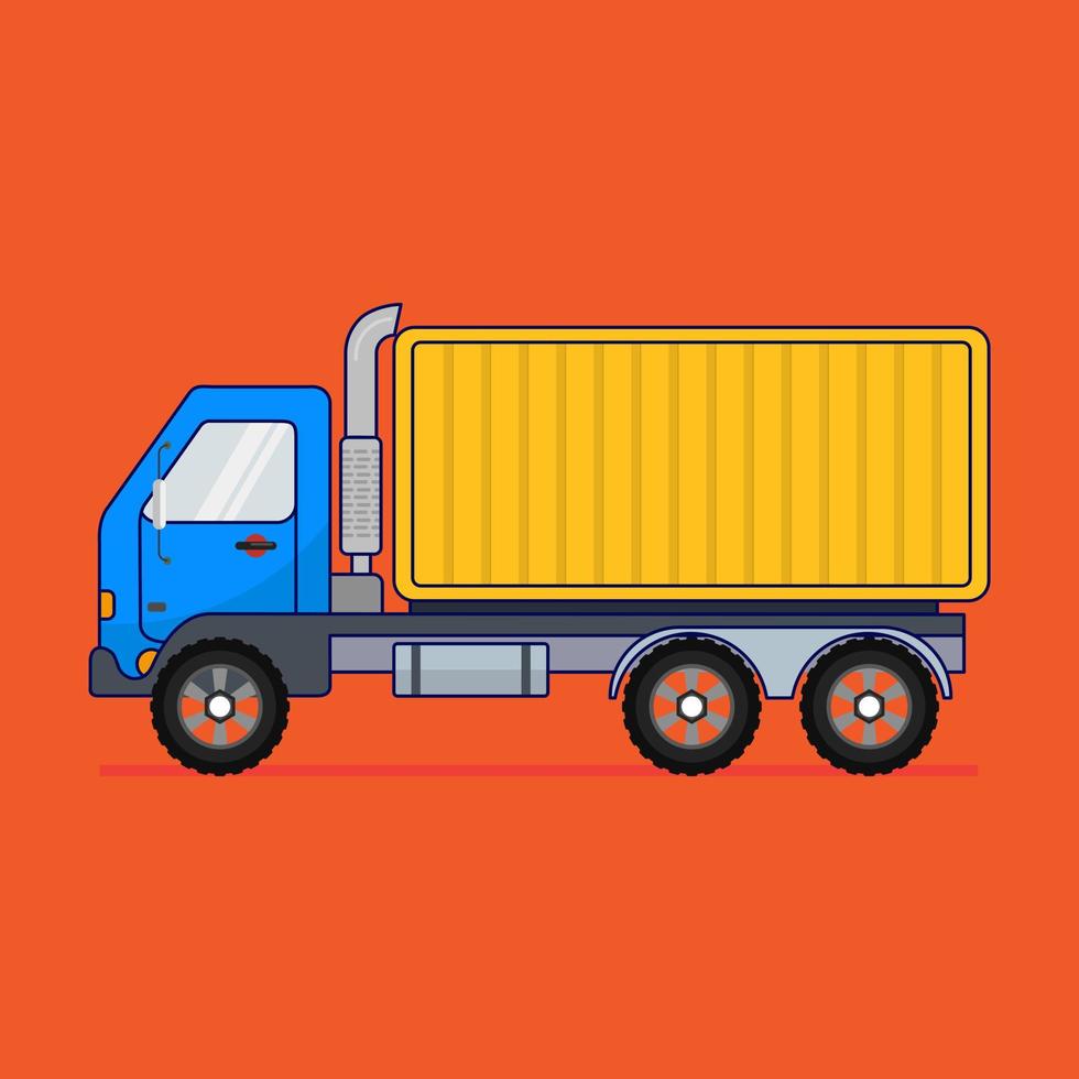 illustrazione dell'icona di vettore del fumetto del camion di consegna