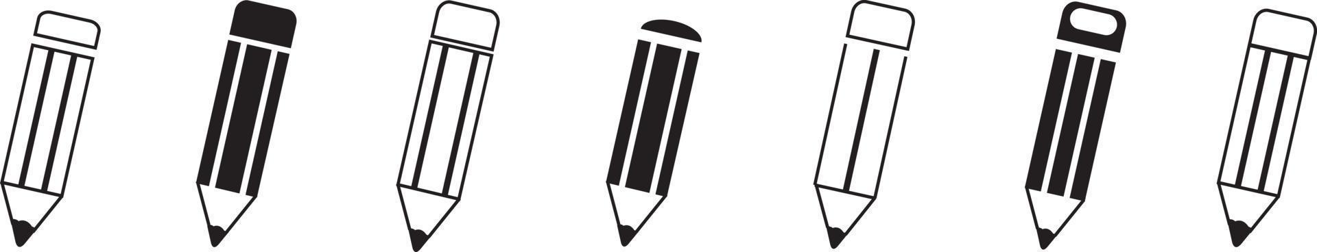 matita semplice set di icone. illustrazione vettoriale