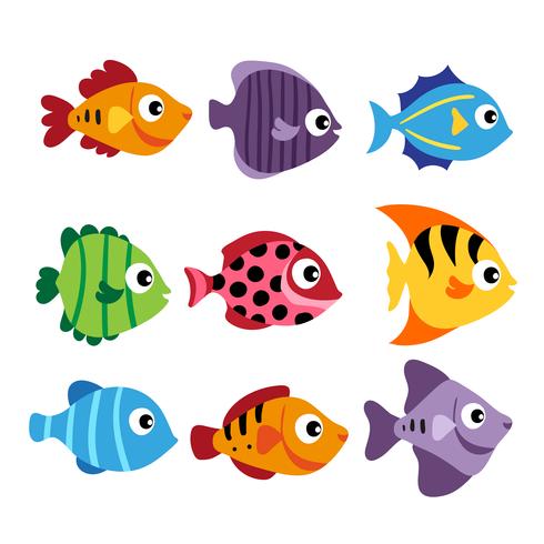 pesce disegno vettoriale gioco di corrispondenza