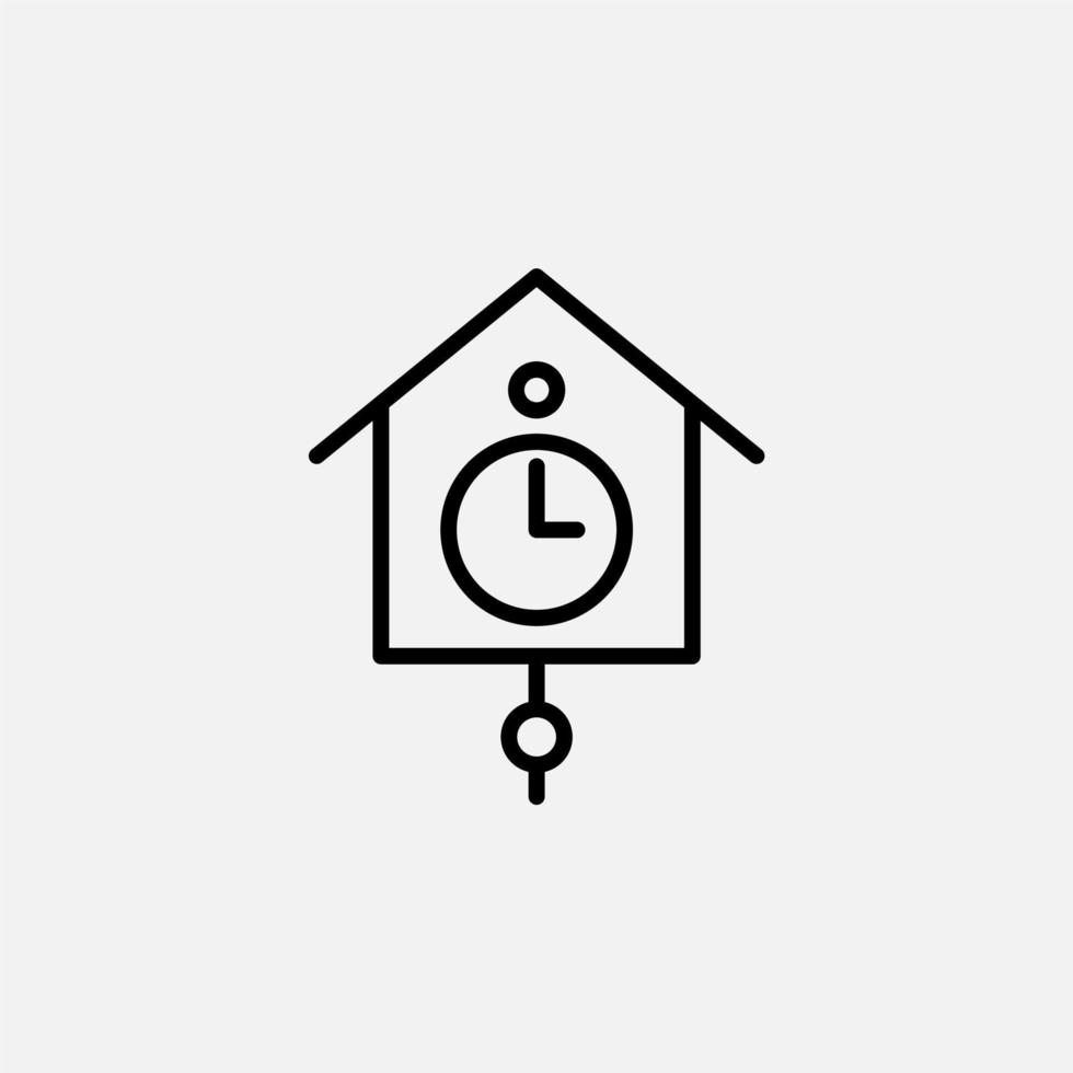 icona della linea dell'orologio a cucù, vettore, illustrazione, modello di logo. adatto a molti scopi. vettore