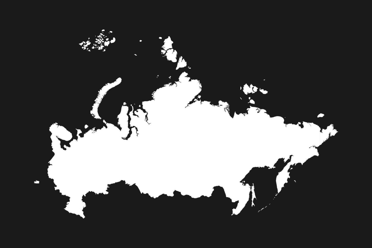 mappa della russia illustrazione vettoriale su sfondo nero