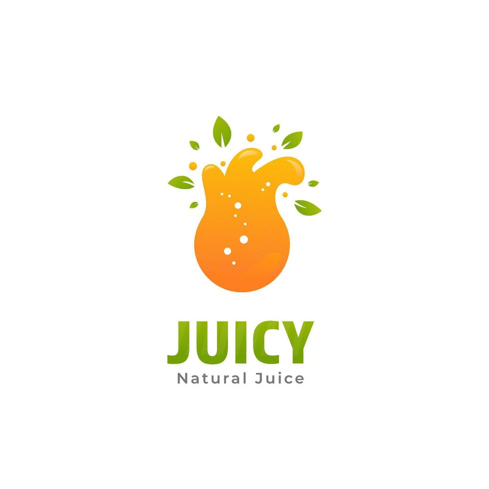 logo di succo fresco di frutta di lime naturale con spruzzata di liquido arancione icona illustrazione per succhi di frutta o succhi di frutta pressati vettore