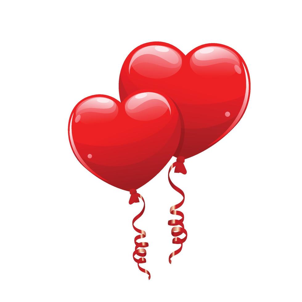 vettore di palloncini cuore rosso per una vacanza o una celebrazione