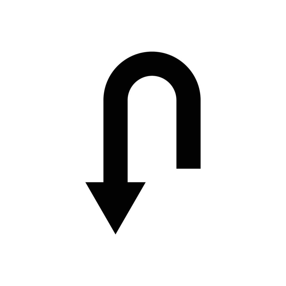 icona della freccia curva. modello di disegno vettoriale