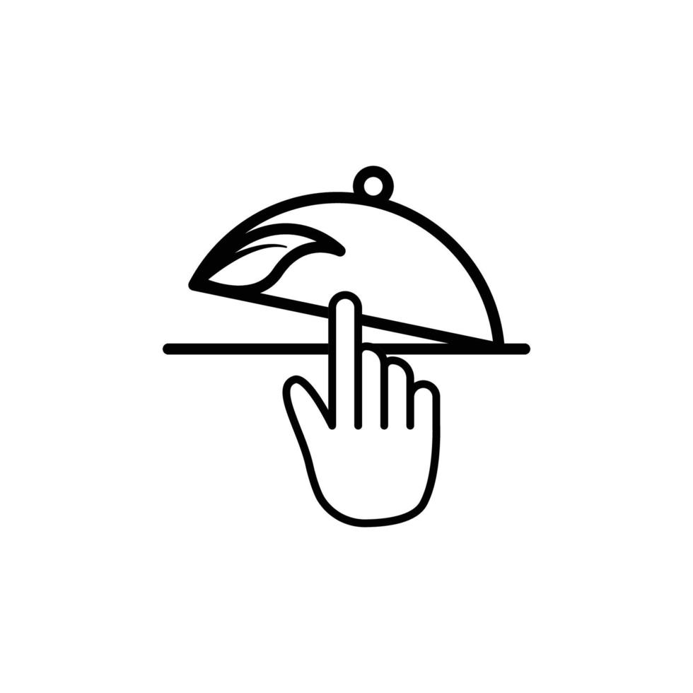 icona della linea del ristorante vegetariano con l'icona a sfioramento. modello di disegno vettoriale