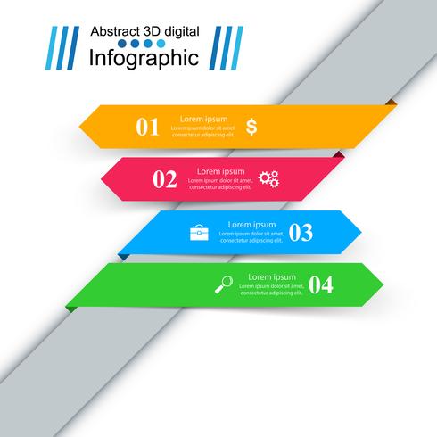 Illustrazione di vettore di stile di origami di Infographics di affari.