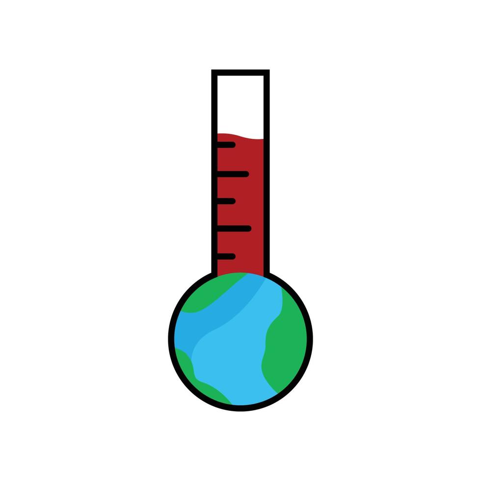 icona piana di riscaldamento globale. buono per proteggere l'ozono. modello di disegno vettoriale