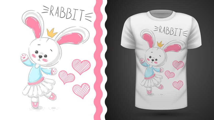 Danza coniglio - idea per t-shirt stampata vettore