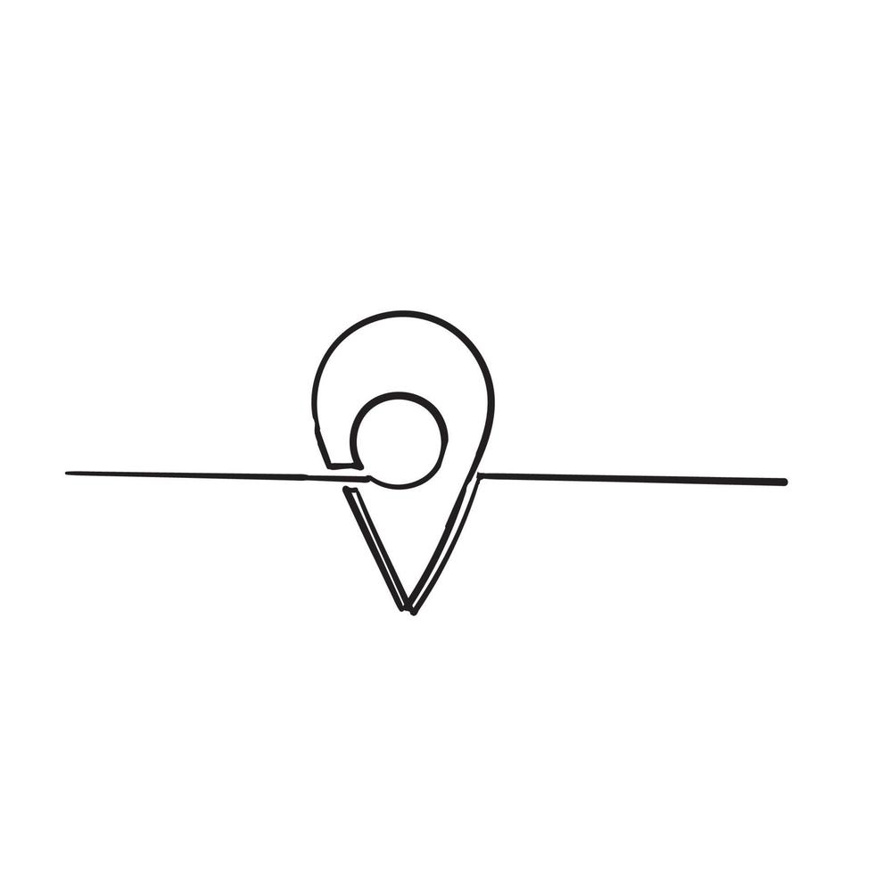 icona della posizione del puntatore della mappa doodle disegnato a mano vettore