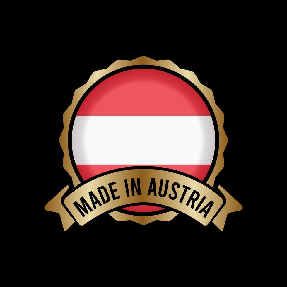 bottone etichetta timbro distintivo d'oro realizzato in austria vettore