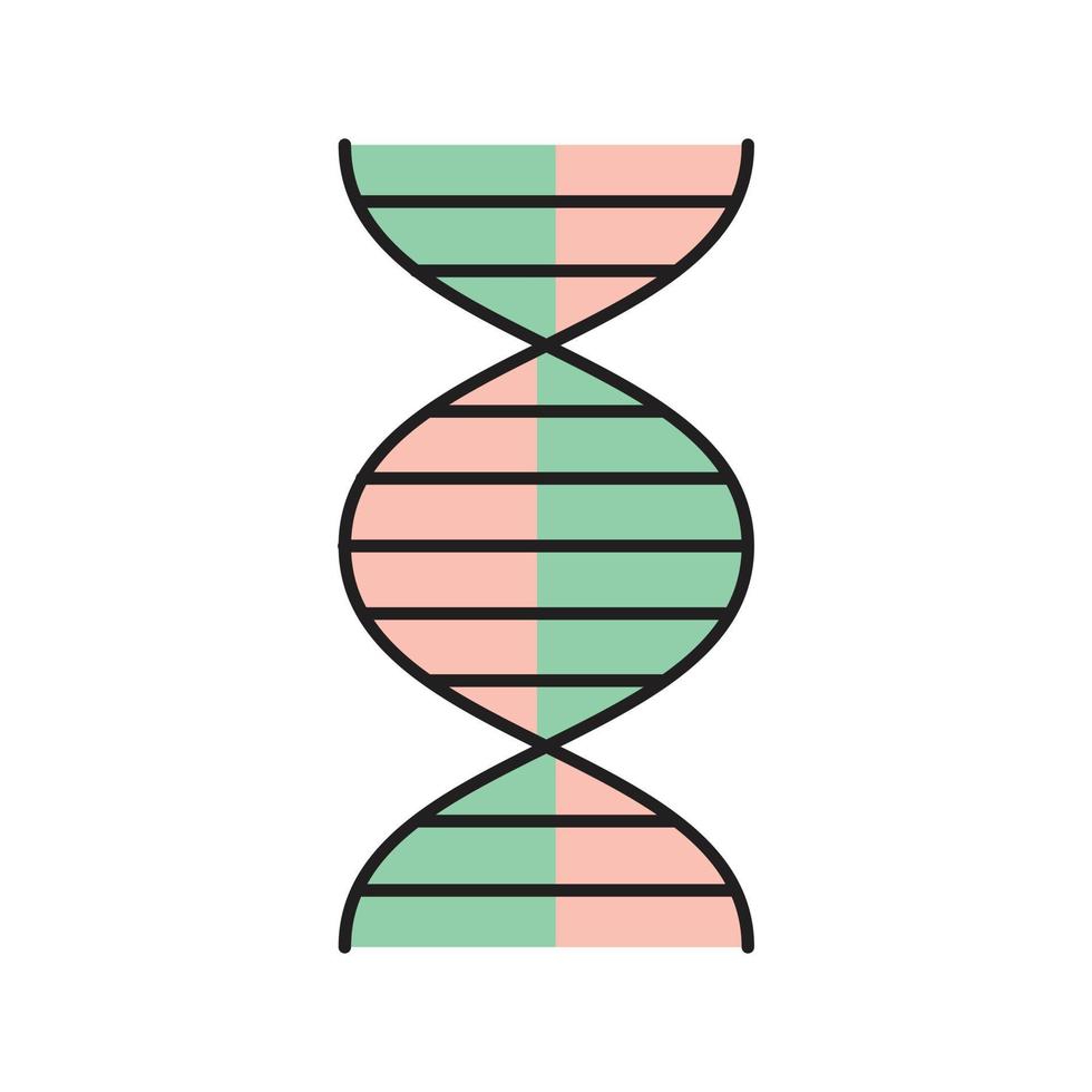 illustrazione vettoriale di dna su uno sfondo trasparente. simboli di qualità premium. icona di colore piatto linea vettoriale per concept e graphic design.