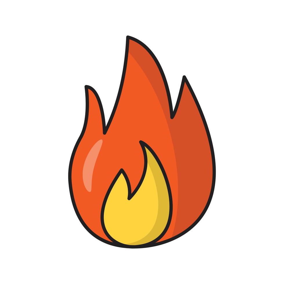 illustrazione vettoriale di fuoco su uno sfondo trasparente. simboli di qualità premium. icona di colore piatto linea vettoriale per concept e graphic design.