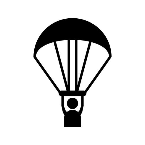 Glyph Paragliding Black Icon vettore