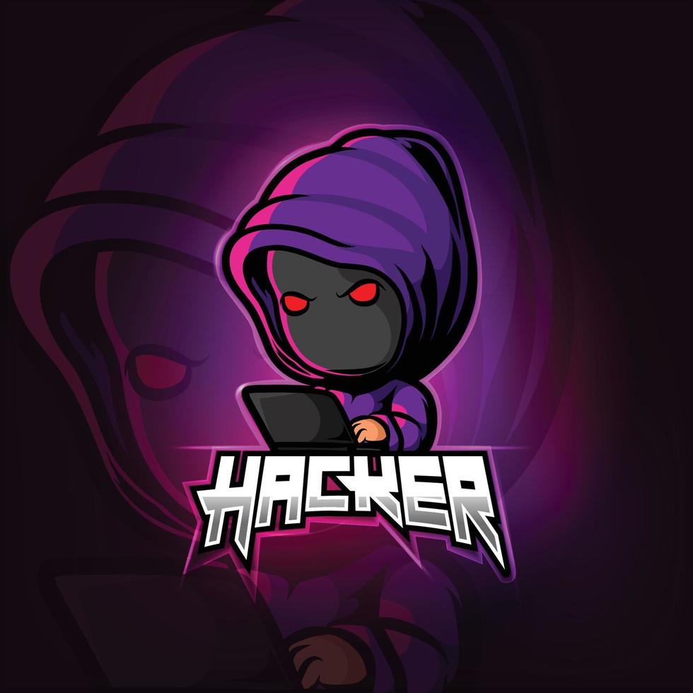 disegno del logo esport mascotte hacker vettore