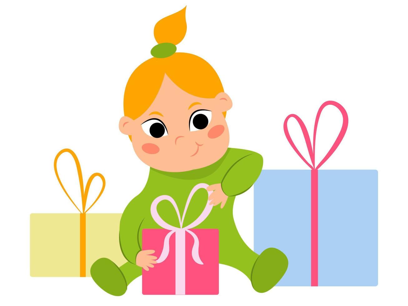 bambina apre un regalo bambino felice disimballa un regalo fa regali bambino  felice ragazza vestita di