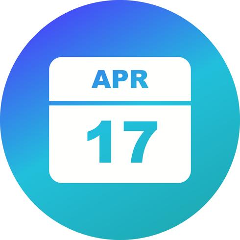 17 aprile Data su un calendario per un solo giorno vettore