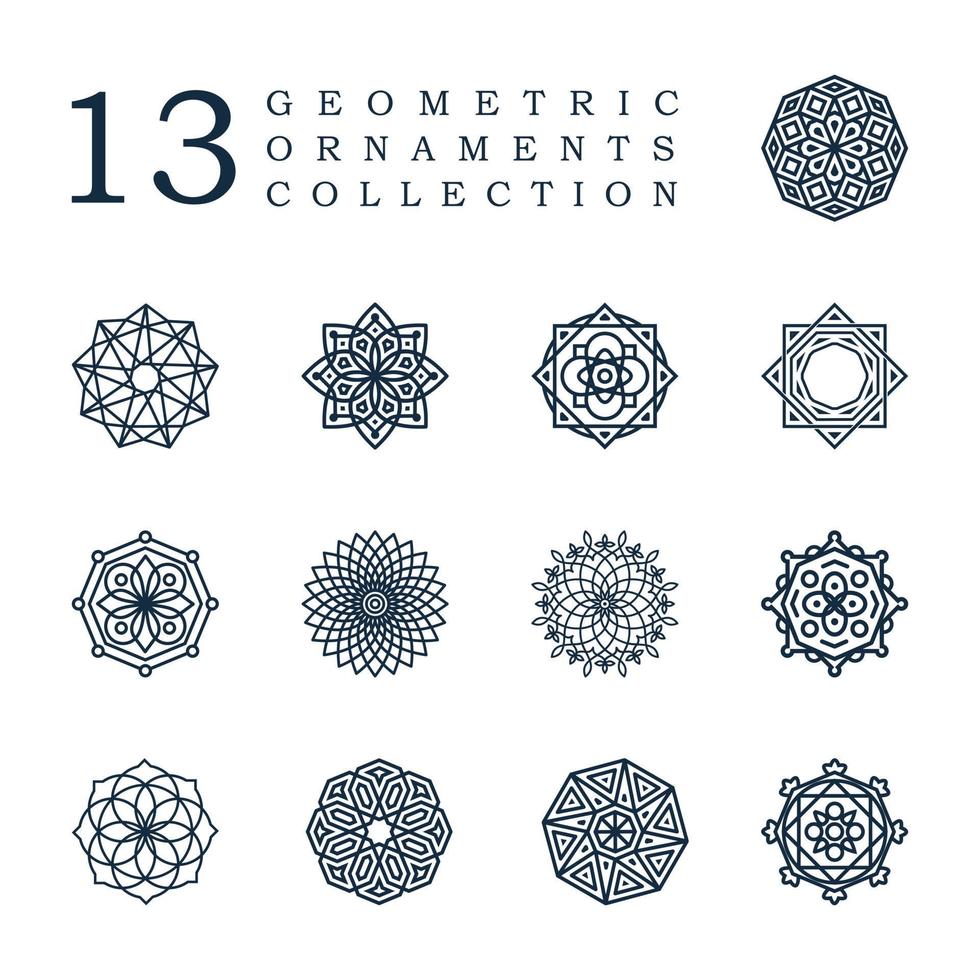 set collezione di ornamenti mandala vector