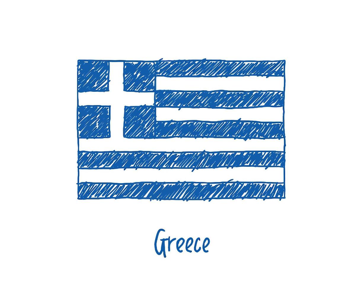vettore dell'illustrazione del marcatore della bandiera della grecia o schizzo a matita