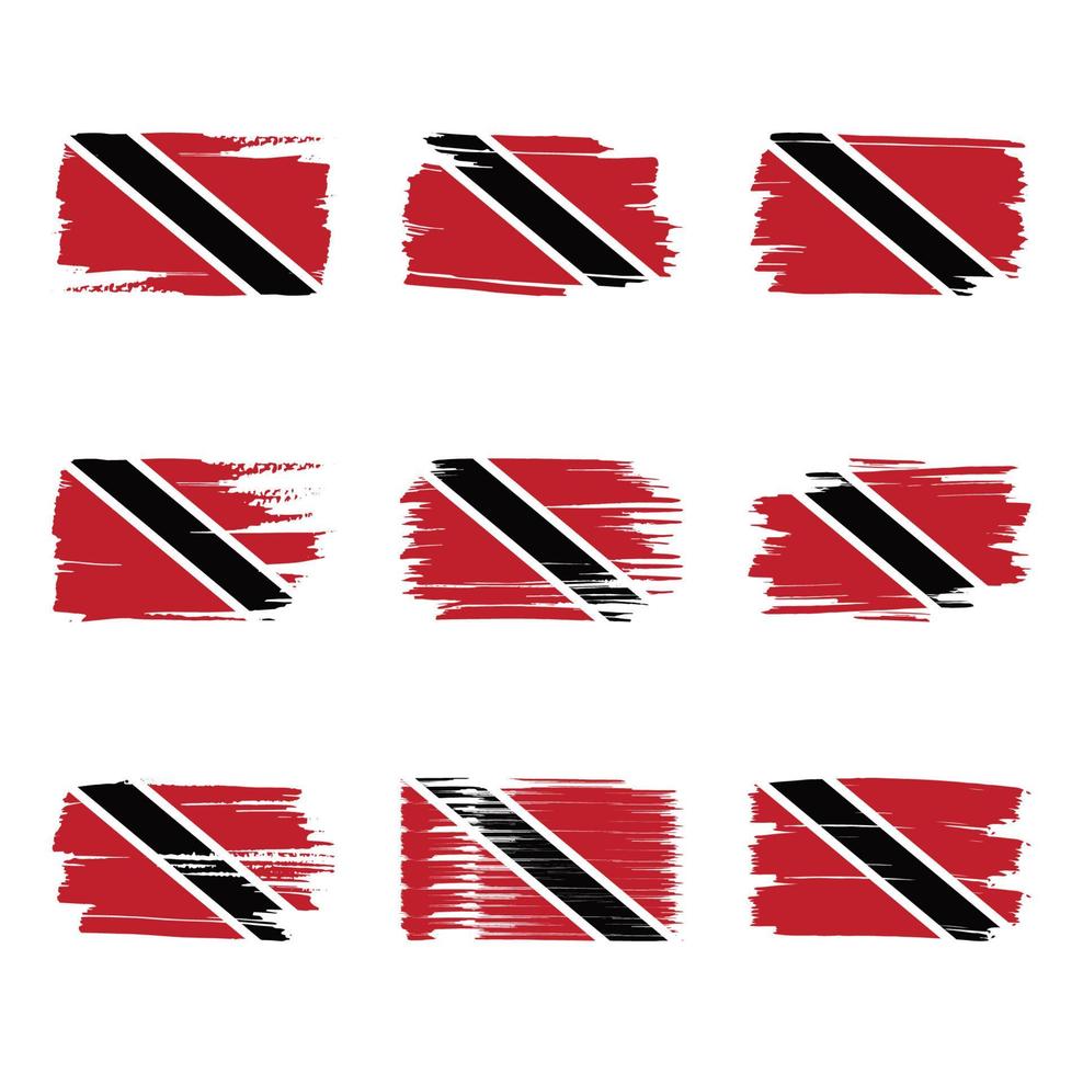 Pennellate di bandiera di trinidad e tobago dipinte vettore