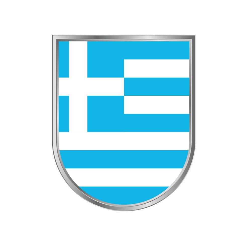 bandiera della grecia con disegno vettoriale cornice d'argento