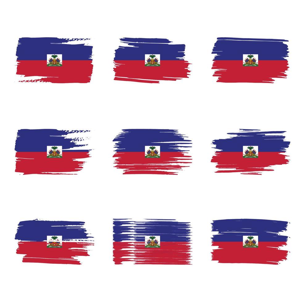 pennellate di bandiera di haiti dipinte vettore