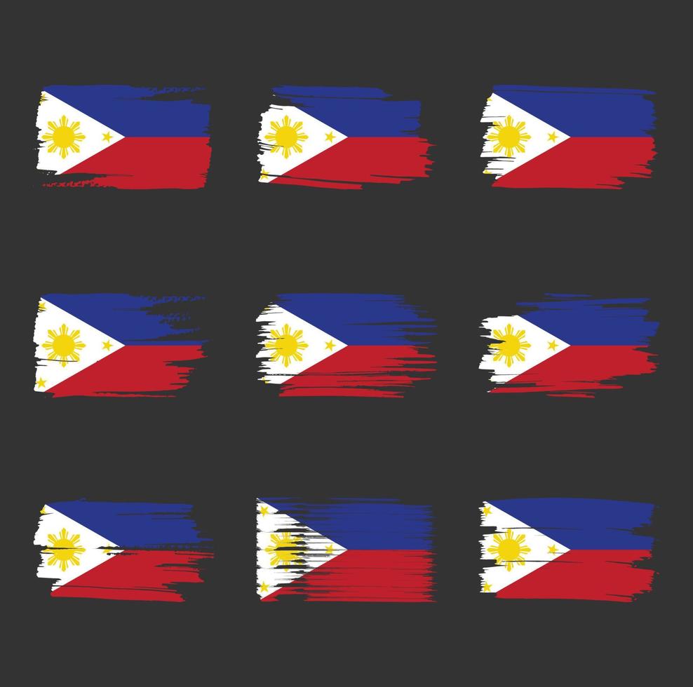 bandiera delle filippine pennellate dipinte vettore