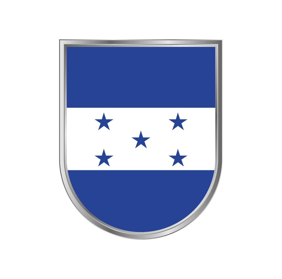 bandiera dell'honduras con disegno vettoriale cornice d'argento