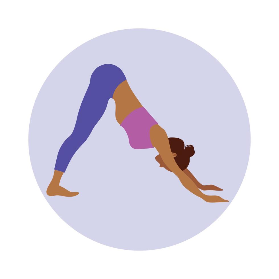 posizioni yoga. lezione di yoga. esercizio, stretching. vettore